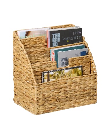 relaxdays Zeitungsständer in Natur - (B)40 x (H)41 x (T)25 cm