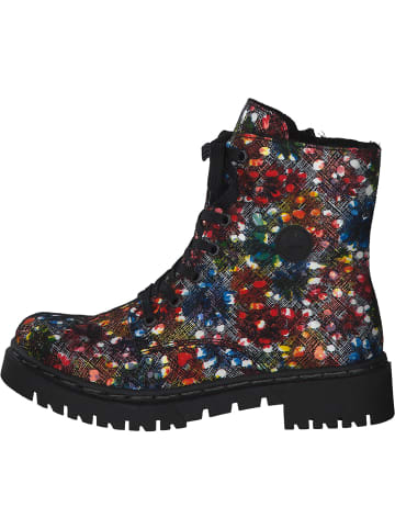 rieker Schnürstiefeletten in Schwarz/Multicolor