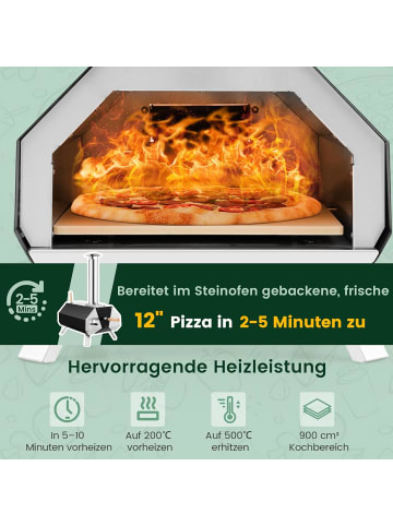 COSTWAY Outdoor Pizzaofen in Schwarz