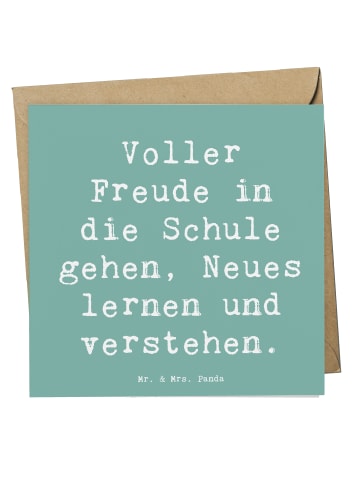 Mr. & Mrs. Panda Grußkarte Spruch Schulanfang Freude mit Spruch in Meeresbrise