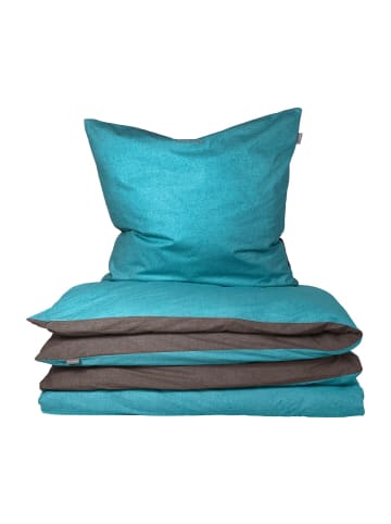 Schiesser Bettwäscheset Doubleface 2teilig in Türkis-Dunkelgrau