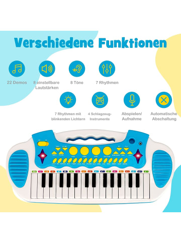 COSTWAY Keyboard 31 Tasten in Blau