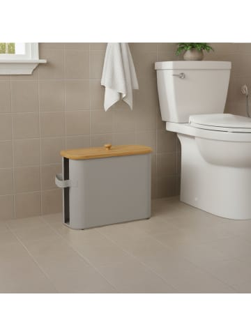 relaxdays Toilettenpapier Aufbewahrung in Grau - (B)45 x (H)33 x (T)16 cm