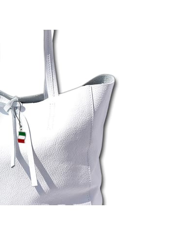Florence Florence Shopper, Schultertasche Leder weiß ca. 30cm