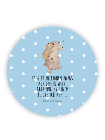 Mr. & Mrs. Panda Kühlschrankmagnet Papa Bär mit Spruch in Blau Pastell