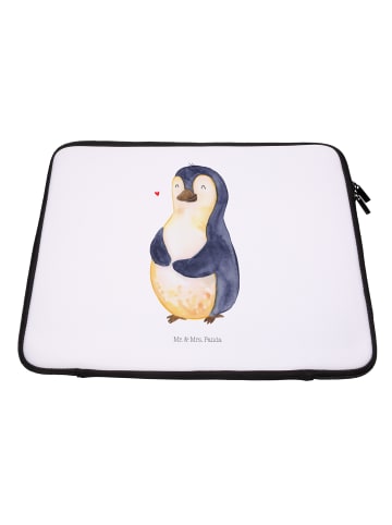 Mr. & Mrs. Panda Notebook Tasche Pinguin Diät ohne Spruch in Weiß