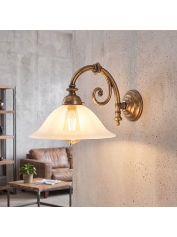 Licht-Erlebnisse Wandlampe (B)30 cm in Berliner Messing Weiß