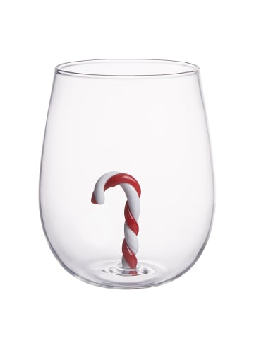 Butlers Trinkglas MERRY & JOY Candy Cane in Durchsichtig