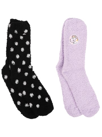 Pummeleinhorn 2er Pack Pummel und Friends Kuschelsocken Zebrasus in lila/schwarz