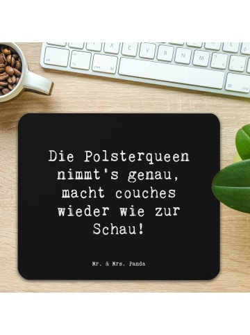 Mr. & Mrs. Panda Mousepad Spruch Polsterei Präzision mit Spruch in Schwarz