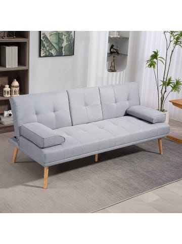 HOMCOM Schlafsofa-181L x 77B x 78H cm-Hellgrau