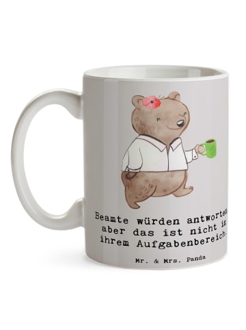 Mr. & Mrs. Panda Pott Beamtin Humor mit Spruch in Grau Pastell