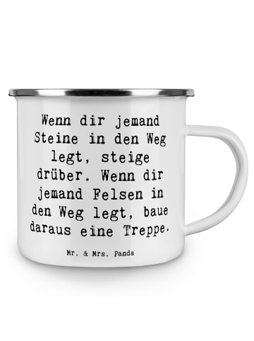 Mr. & Mrs. Panda Becher Spruch Stolpersteine im Alltag meistern ... in Weiß