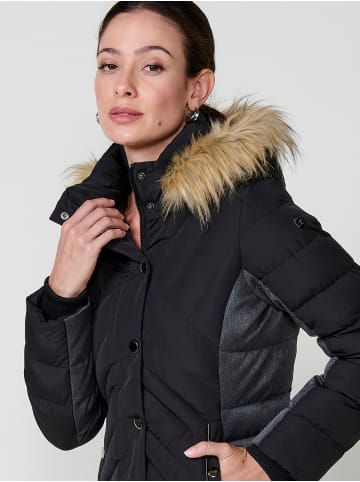 KOROSHI Women's puffer jacket with hood extraib in SCHWARZ