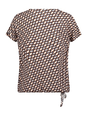 Betty Barclay Printshirt mit V-Ausschnitt in Dark Blue/Brown