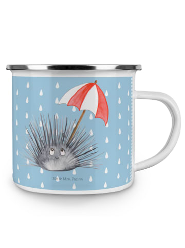 Mr. & Mrs. Panda Emaille Tasse Seeigel ohne Spruch in Blau Pastell