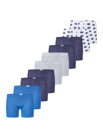 Schiesser Retro Short / Pant Kids Boys 95/5 Organic Cotton in Blau / Weiß gem. Fußball