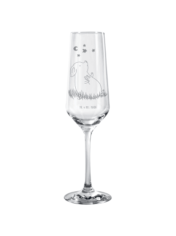 Mr. & Mrs. Panda Champagnerglas Schwein Glück ohne Spruch in Transparent