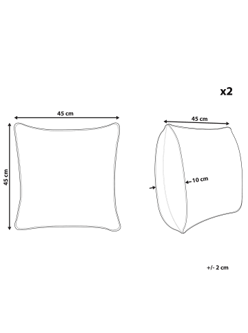 Beliani 2er-Set Gartenkissen KARDITSA in Bunt/Weiß/Schwarz