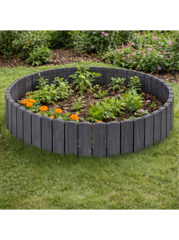 relaxdays Beeteinfassung in Dunkelgrau – (B)200 x (H)10 cm