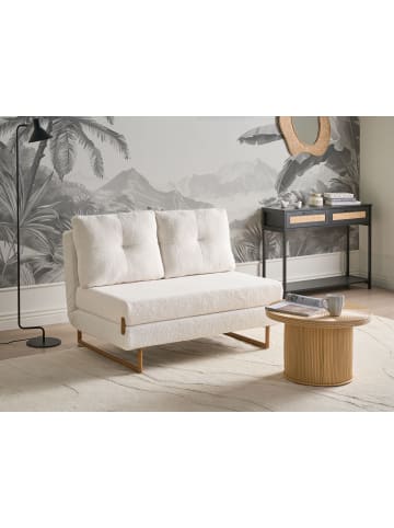 Beliani Schlafsofa JERSLEV in Weiß/Braun - (W) 120 x (H) 87 x (L) 84 cm