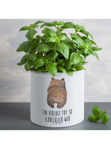 Mr. & Mrs. Panda Pflanzkübel Bär Verlust mit Spruch in Weiß