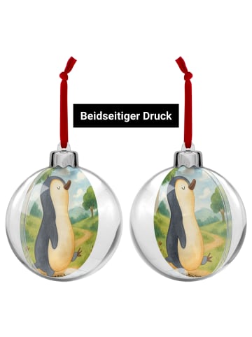 Mr. & Mrs. Panda Weihnachtskugel Kunststoff Pinguin mHerzieren ... in Weiß
