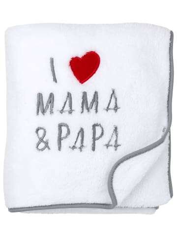 Baby Sweets Decke I love Mama & Papa in bunt