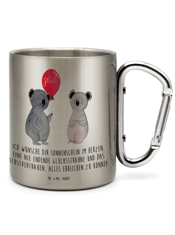 Mr. & Mrs. Panda Edelstahlbecher Koala Luftballon mit Spruch in Silber