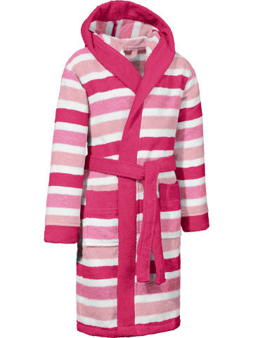 Erwin Müller Frottier Kinder-Bademantel mit Kapuze in rosa