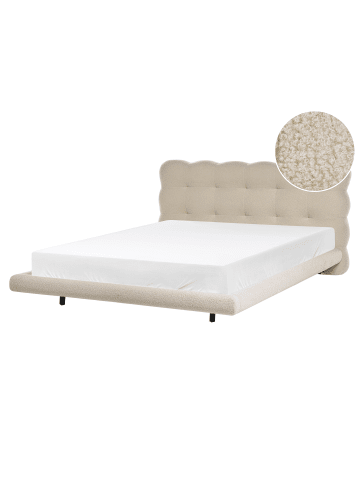 Beliani 2-tlg Doppelbett SOULISSE in Beige/Schwarz