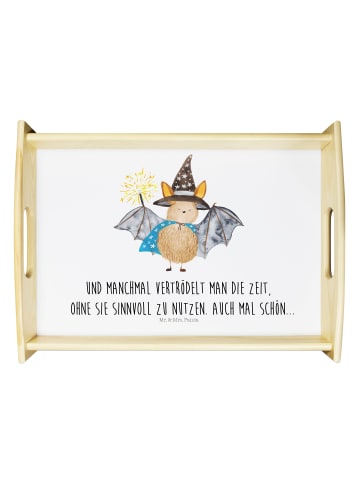 Mr. & Mrs. Panda tablett aus holz Fledermaus Zauberer mit Spruch in Weiß