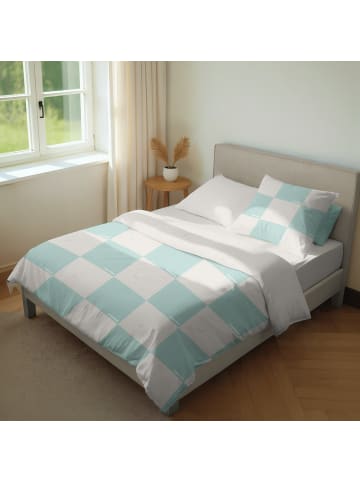 Sansibar Sansibar Bettwäsche Chessboard, 155 x 220 cm, Türkis