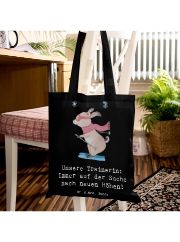 Mr. & Mrs. Panda Tragetasche Skispringen Trainerin mit Spruch in Schwarz