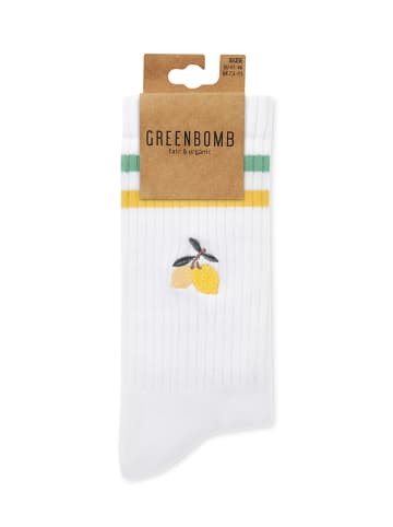 GreenBomb Tennis Socks Lemon in Weiß