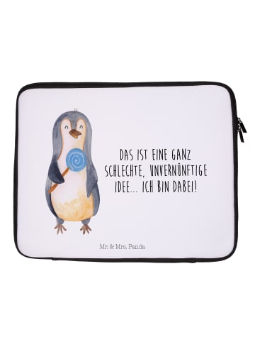 Mr. & Mrs. Panda Notebook Tasche Pinguin Lolli mit Spruch in Weiß