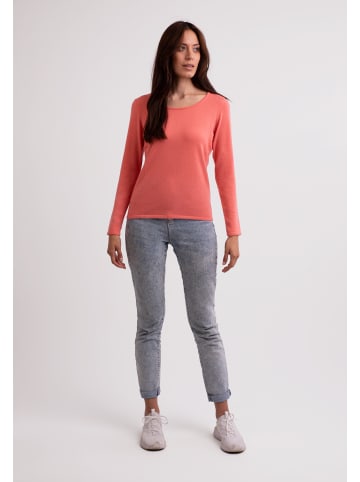 CASH-MERE.CH Recycelter Rundhals Pullover in Zitrus Granita