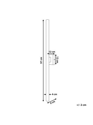 Beliani Wandleuchte für den Außenbereich ANISH in Schwarz - (W) 12 x (H) 97 x (L) 9 cm
