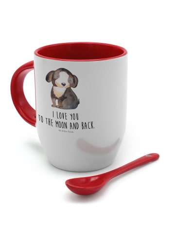 Mr. & Mrs. Panda Tasse mit Löffel Hund Entspannen mit Spruch in Weiß