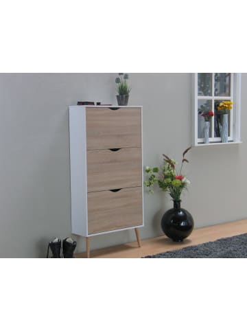 ebuy24 Schuhschrank Napoli Weiß 70 x 24 cm