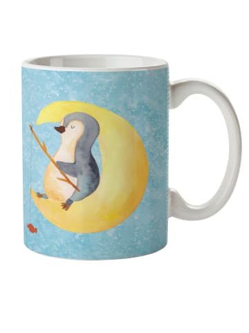 Mr. & Mrs. Panda Haferl Pinguin Mond ohne Spruch in Eisblau