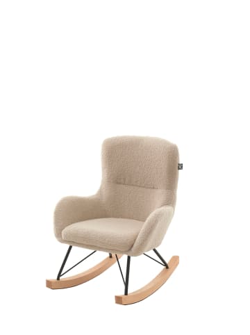 58 aufm Kessel KINDER SCHAUKELSTUHL Keila komfortabel und bequem Bouclé Stoff beige