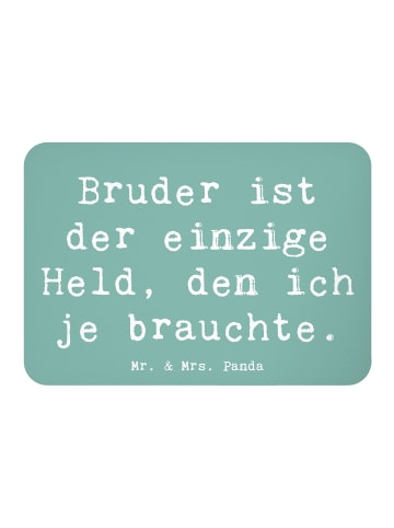 Mr. & Mrs. Panda Kühlschrankmagnet Spruch Bruder Held mit Spruch in Meeresbrise