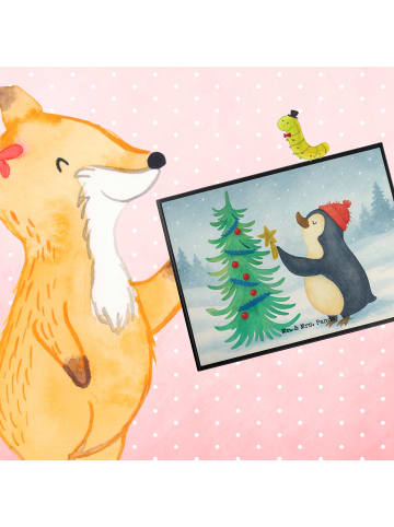 Mr. & Mrs. Panda Schreibunterlage Pinguin Weihnachtsbaum Design ... in Weiß