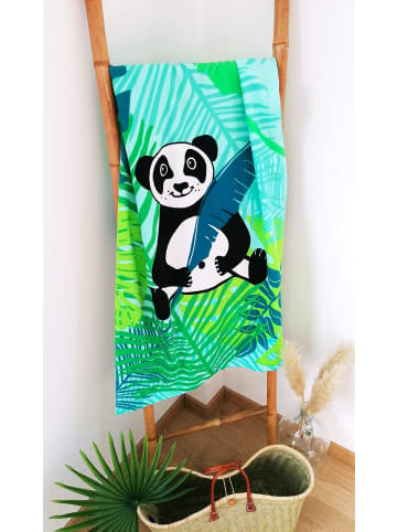 Le Comptoir de la Plage Mikrofaser-Poncho/Strandtuch "Panda" in Blau