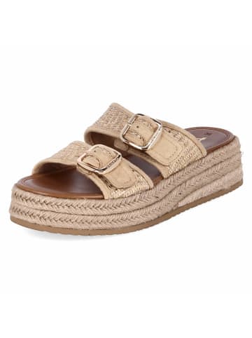 Espadrille-Pantoletten in beige