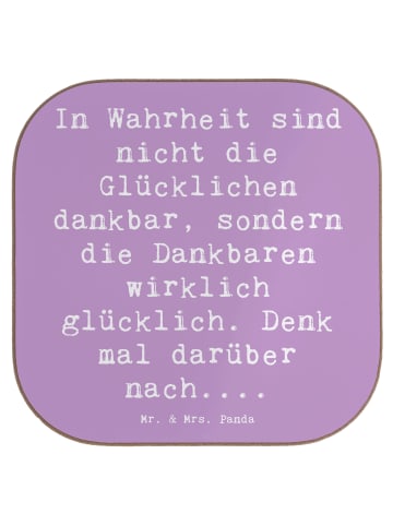 Mr. & Mrs. Panda Bierdeckel Spruch Dankbarkeit für kleine Dinge ... in Lavendeltraum