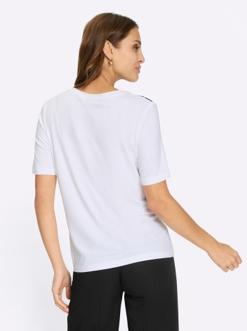 WITT WEIDEN Kurzarmshirt in weiß-marine-bedruckt