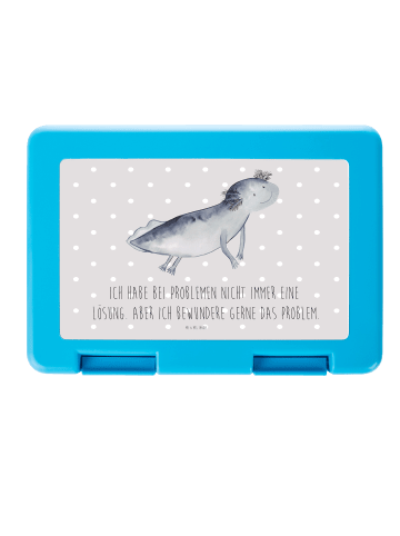 Mr. & Mrs. Panda Lunchbox Axolotl Schwimmen mit Spruch in Grau Pastell