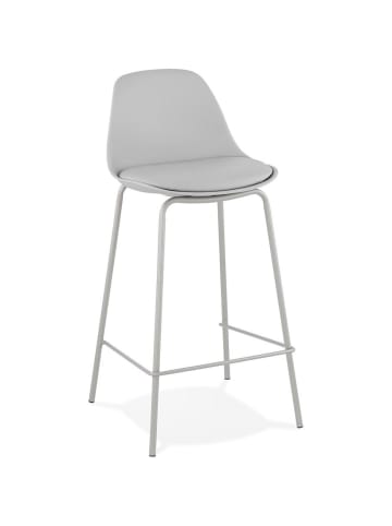 KADIMA DESIGN Barhocker Kunststoff & Metallbeine, Ergonomisch, Fußstütze in Grau